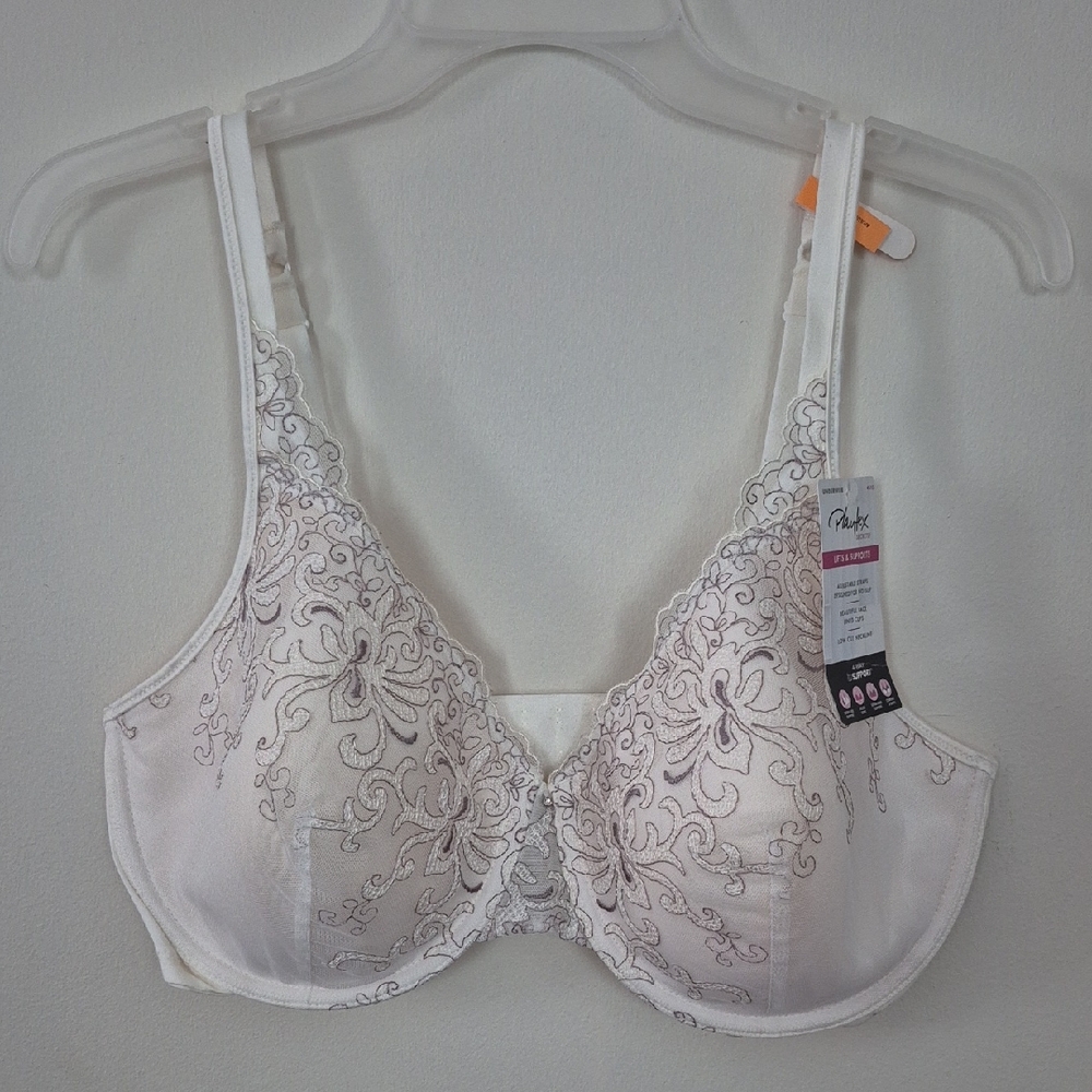 White Embroidered Bra